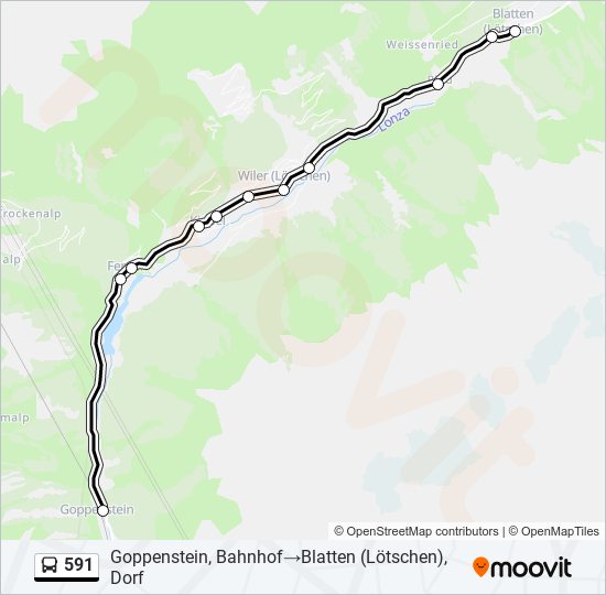 Buslinie 591 Karte