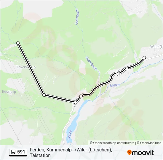 591 Bus Line Map