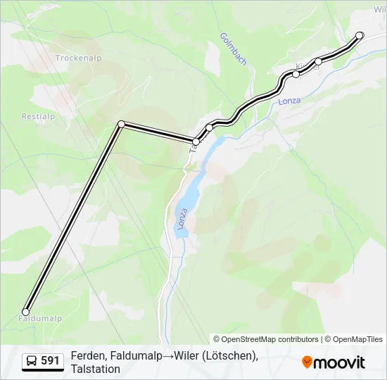 591 Bus Line Map