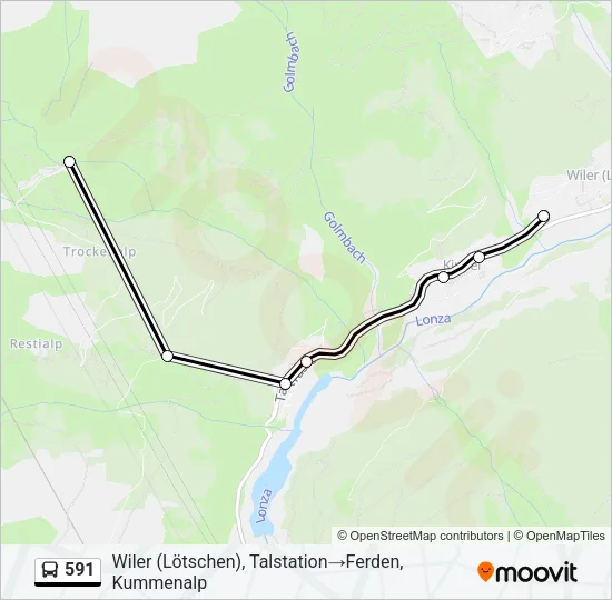 591 Bus Line Map
