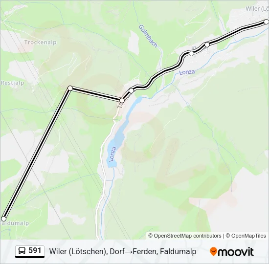 591 Bus Line Map