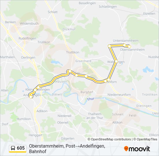 605 Bus Line Map