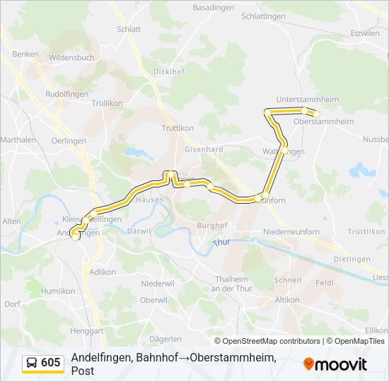 605 Bus Line Map