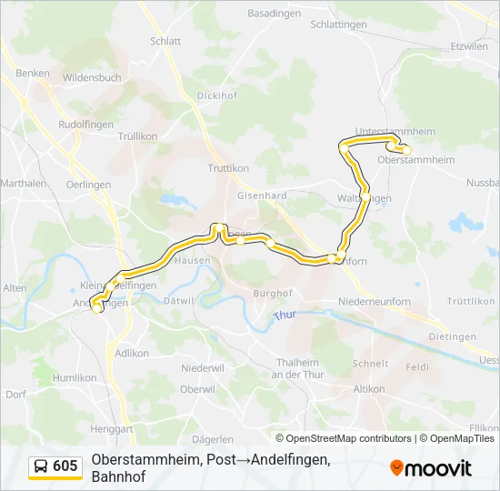 605 Bus Line Map