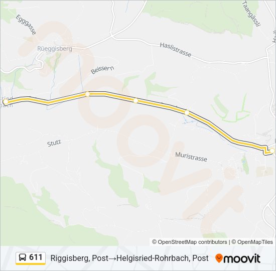 611 Bus Line Map