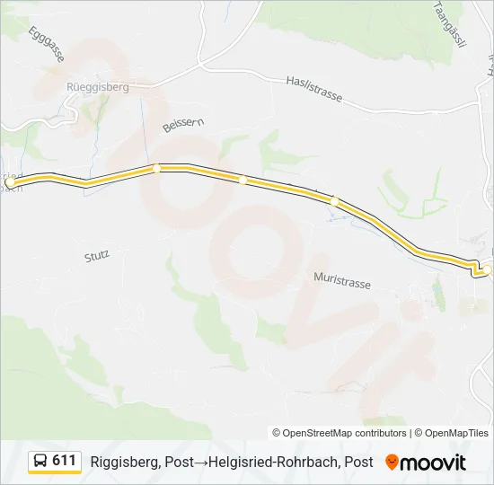 611 Bus Line Map