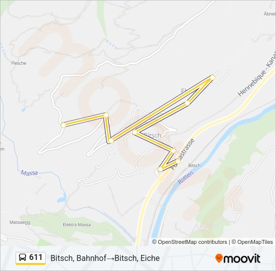 611 Bus Line Map