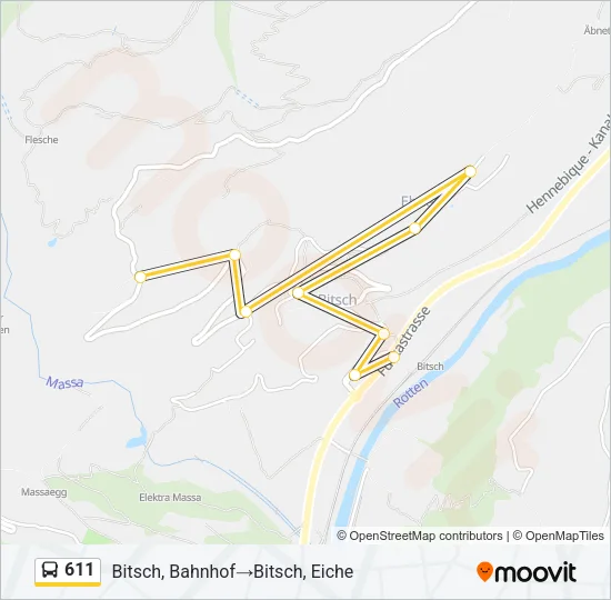 611 Bus Line Map
