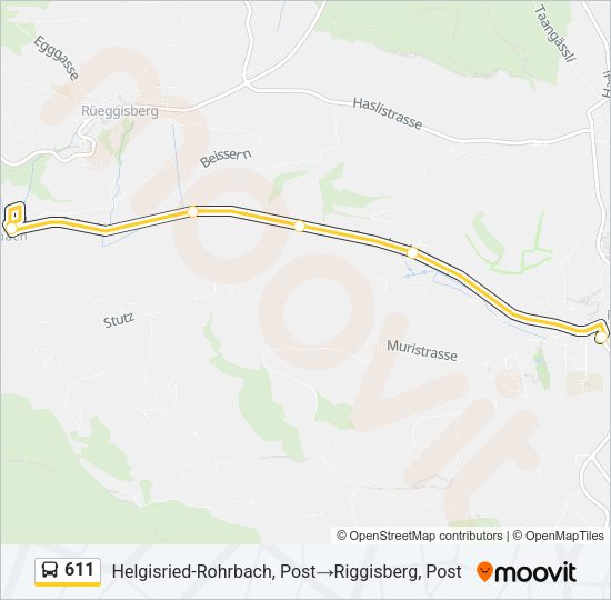 611 Bus Line Map