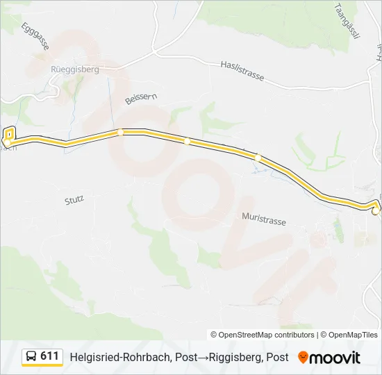 611 Bus Line Map