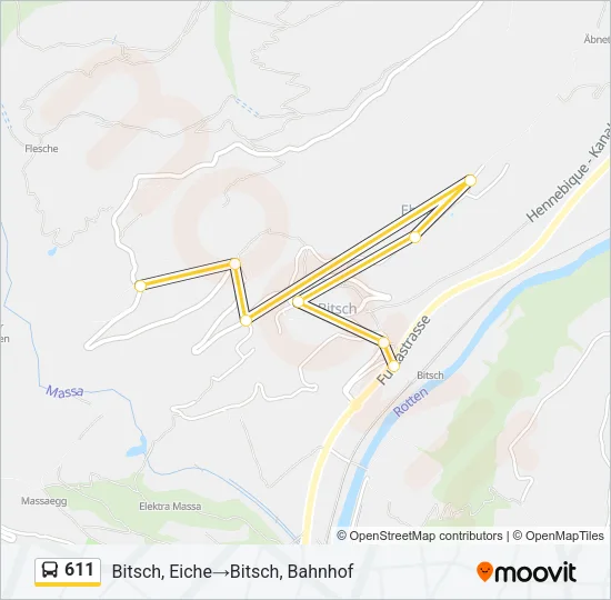 611 Bus Line Map