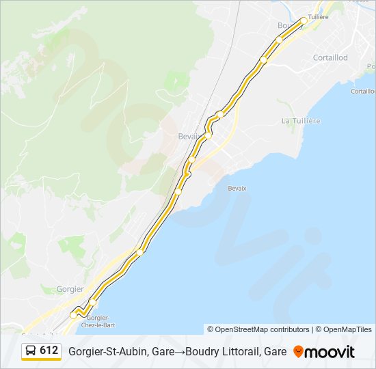 Plan de la ligne 612 de bus