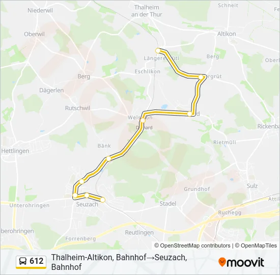 612 Bus Line Map