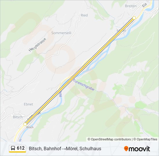 612 bus Line Map