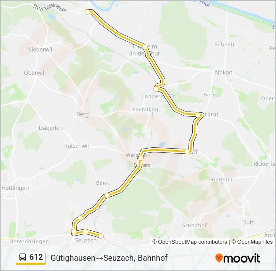 612 Bus Line Map