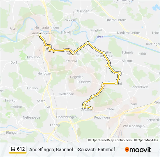 612 Bus Line Map