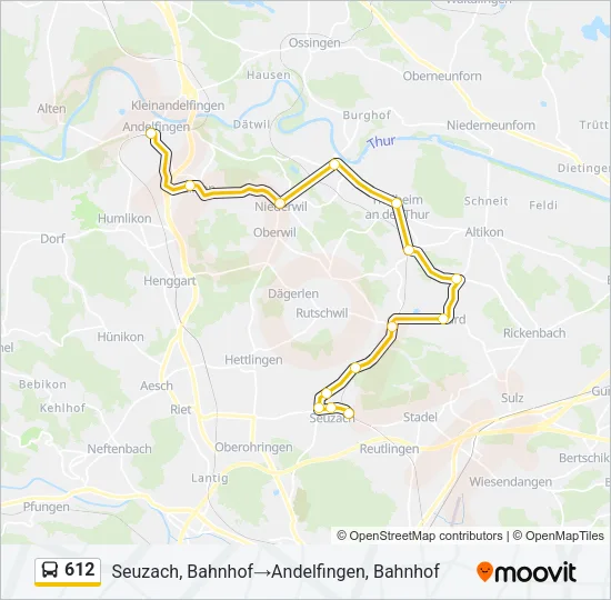 612 Bus Line Map