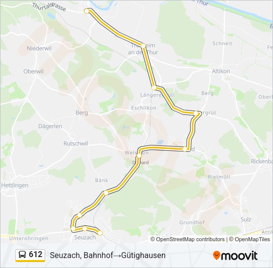 612 Bus Line Map