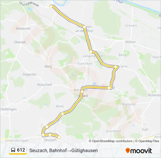 612 Bus Line Map