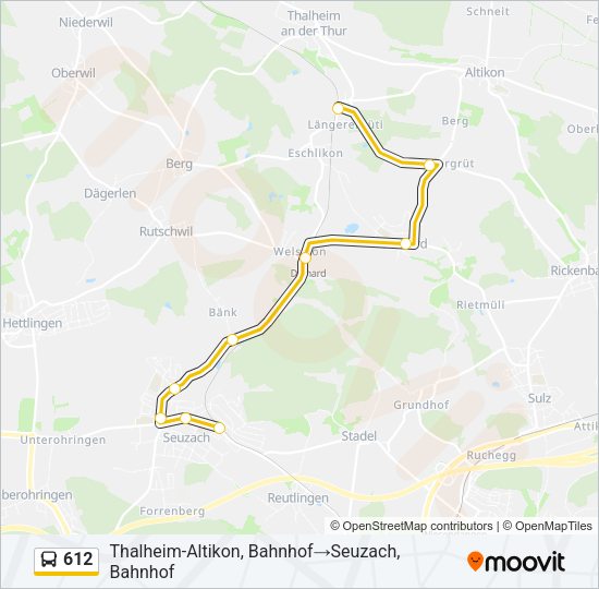 612 Bus Line Map
