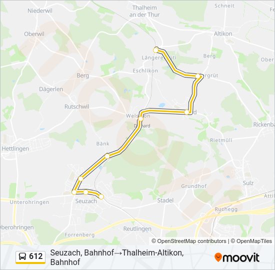 612 Bus Line Map
