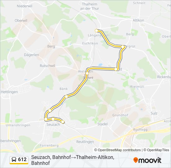 612 Bus Line Map