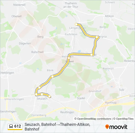 612 Bus Line Map