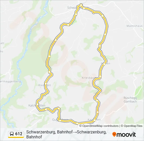 612 Bus Line Map