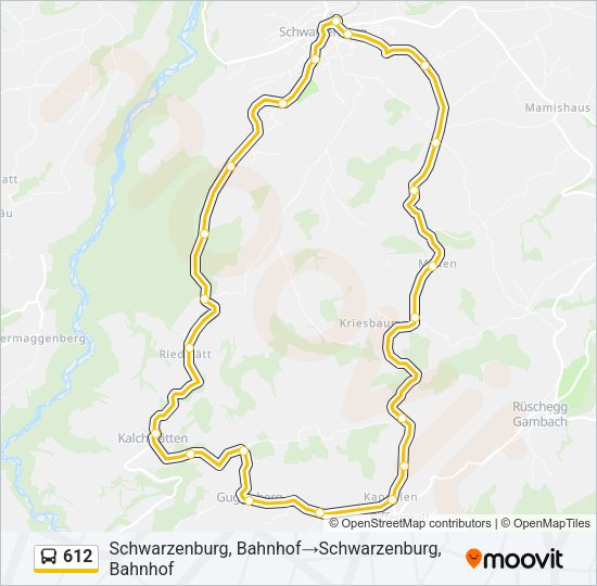 612 Bus Line Map