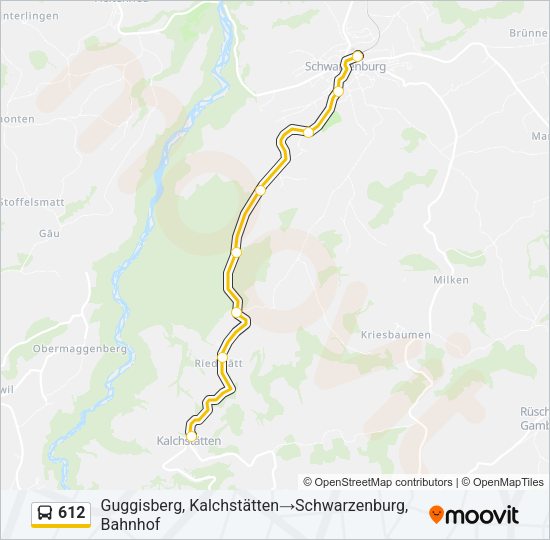 612 Bus Line Map