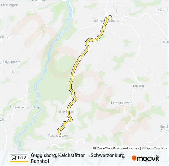 612 Bus Line Map