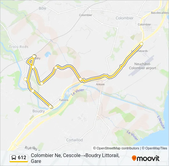 Plan de la ligne 612 de bus