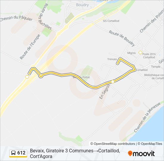 612 Bus Line Map