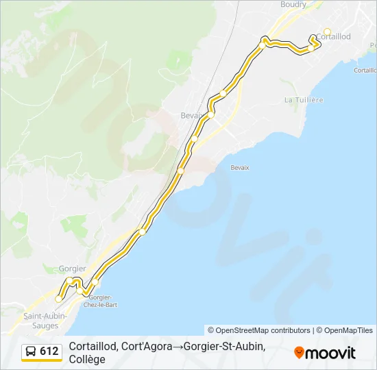 Plan de la ligne 612 de bus