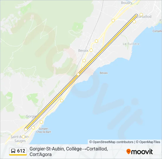 Plan de la ligne 612 de bus