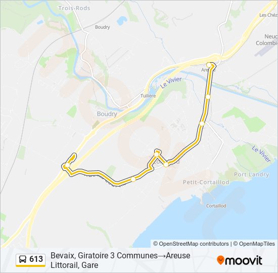 613 bus Line Map