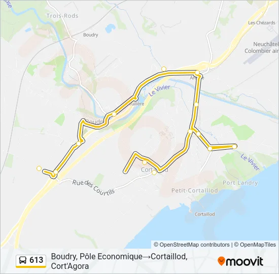 613 Bus Line Map