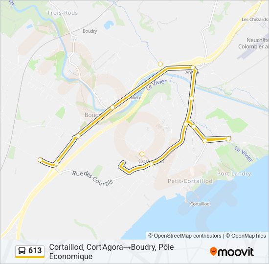 613 Bus Line Map