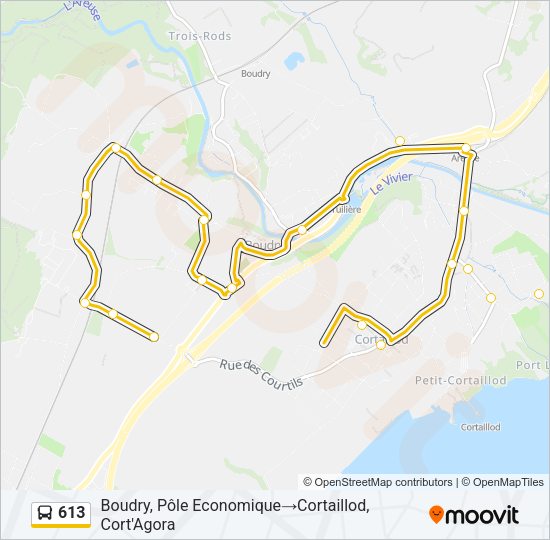 613 Bus Line Map
