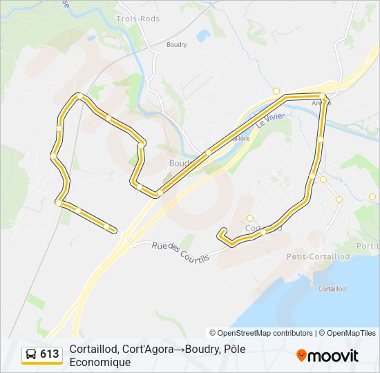 613 Bus Line Map