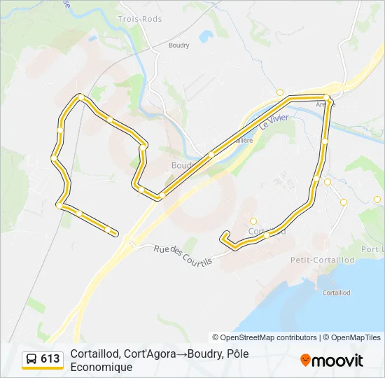 613 Bus Line Map