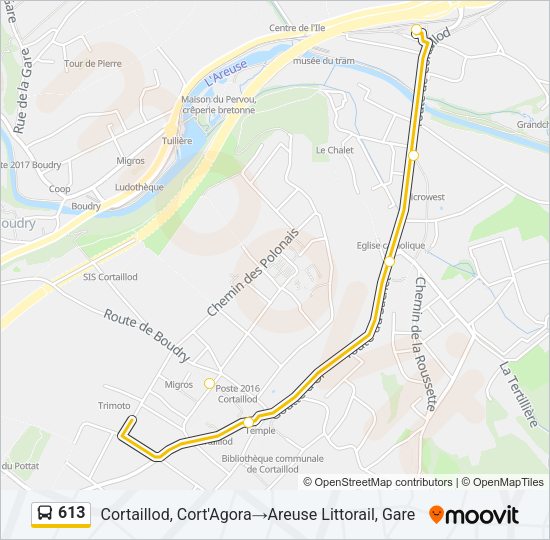 613 Bus Line Map