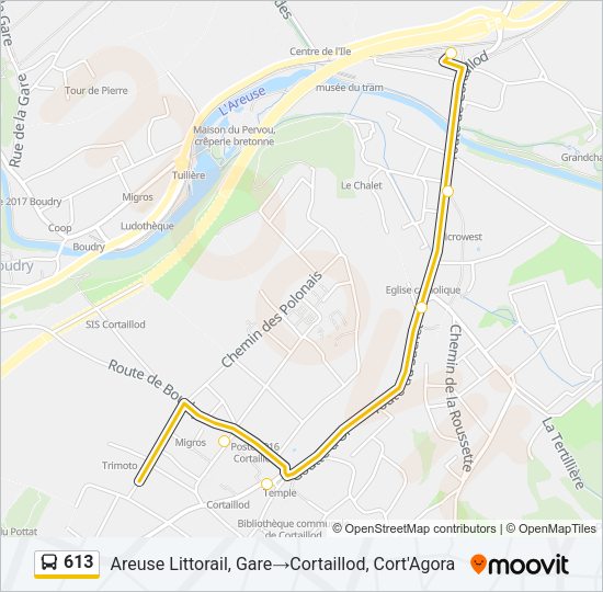 613 Bus Line Map