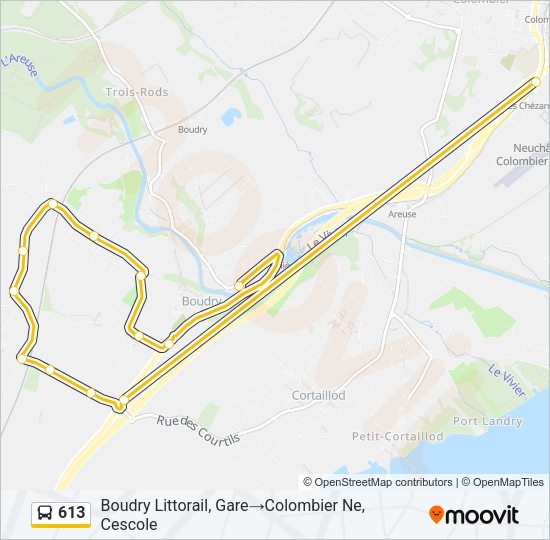 613 Bus Line Map
