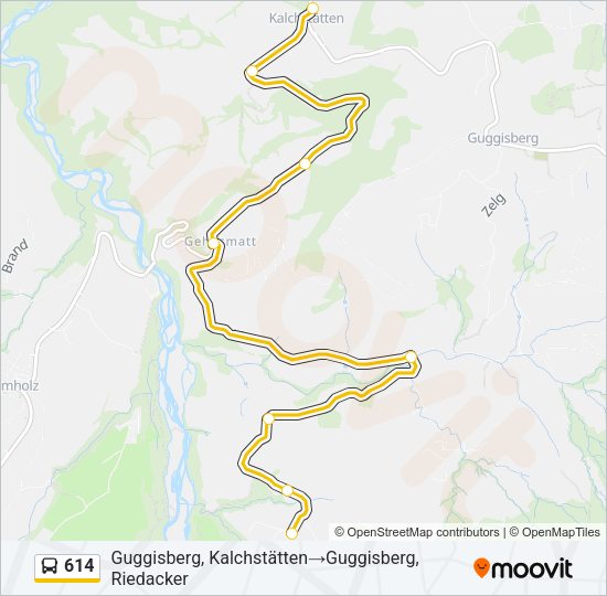 614 Bus Line Map
