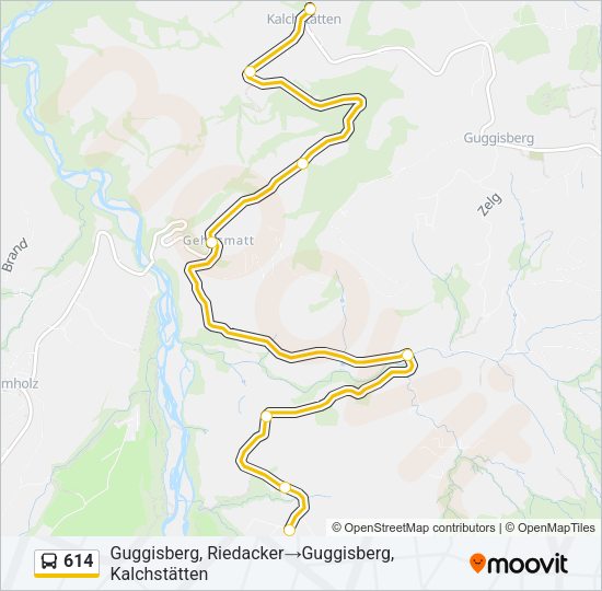 614 Bus Line Map