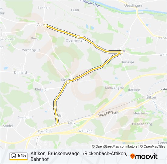 615 Bus Line Map