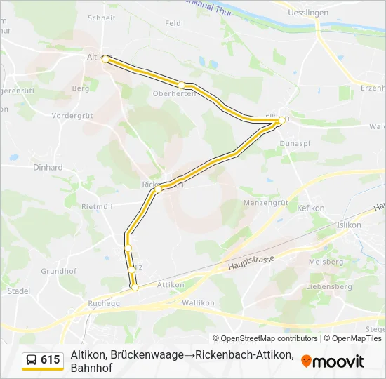 615 Bus Line Map