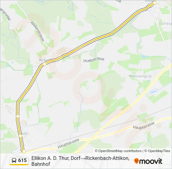615 Bus Line Map