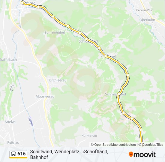 616 Bus Line Map